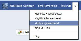 Facebookin käyttöönotto Aseta käyttäjätilin