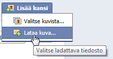 Kansikuvan lisääminen ja vaihtaminen Etene vaihe vaiheelta 1 Lisää sivulle yksilöllinen kansikuva napauttamalla Lisää kansi painiketta: 2 Hyväksy