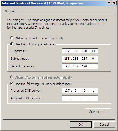 Windows 2008 AD DS asennus DNS osoitteen tarkistus