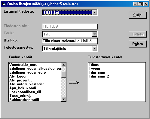 5.8. Listat/Lomakkeet 5.8.1. Lomakkeiden muokkaus Valinta päävalikosta: Ylläpidot Listat/Lomakkeet Lomakkeiden muokkaus Tämä toiminto on erityiskäyttöön eikä koske normaaleja ohjelman käyttäjiä. 5.8.2.
