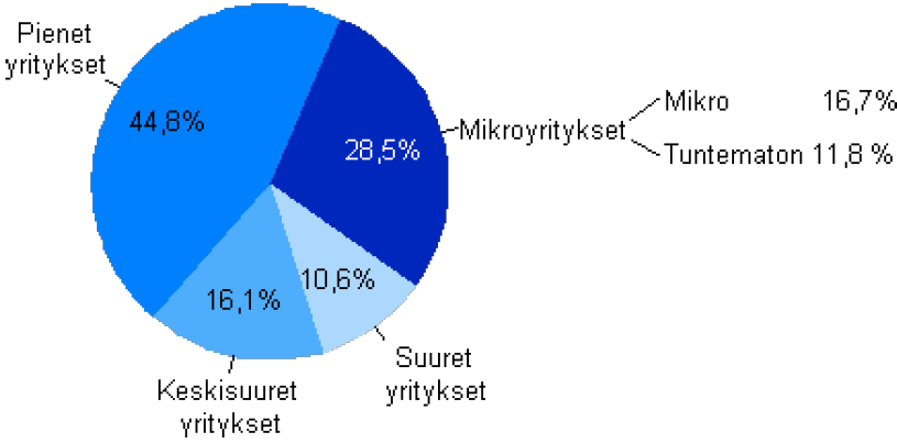 Julkiset myönnetyt takaukset kokoluokittain