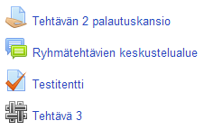 1.7 Aineistolinkit Opettaja voi liittää kurssille erilaisia aineistoja, kuten www-sivulinkkejä, kuvia ja dokumentteja. Käytetyimpiä dokumenttityyppejä ovat Word-, PowerPoint-, Excel- ja PDF-tiedostot.