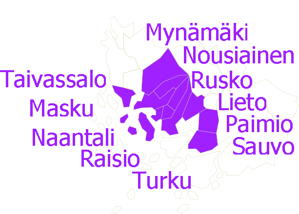 Alueellinen työryhmä Varsinais-Suomi Varsinais-Suomi (278 507) *) Lieto (16 062) Masku (9 493) Mynämäki (8 058) Naantali (18 501) Nousiainen (4