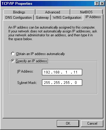 3.1.5 Configuring PC in Windows 95/98/Me 1. Go to Start > Settings > Control Panel. In the Control Panel, double-click on Network and choose the Configuration tab. 2.