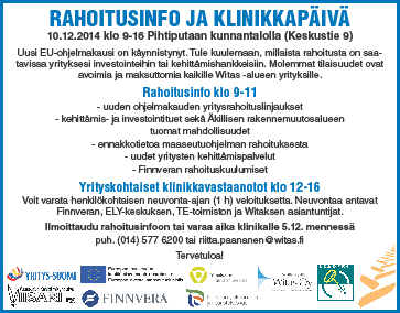 Kuntatiedote 5 /2014 9/12 Diakoni tai pappi pääsäätöisesti tavattavissa keskiviikkoisin seurakuntatoimistossa klo