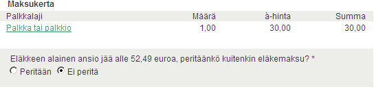 22.8.2011 5 Eläkevakuutukset Miten voi maksaa pienen palkkion ilman TyEL-maksua? Palkanlaskennassa Näytä palkkatapahtumat -näytöllä voi valita Ei peritä Palkka.