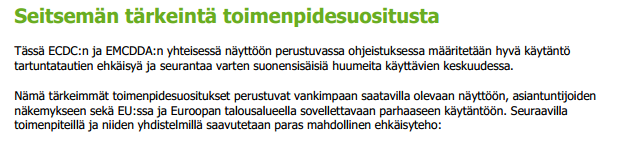 Valtakunnallinen ehkäisyja hoito-ohjelma MRSA-asiantuntijaryhmän suositus.