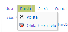 S-postin poistaminen 1. Vedä kirje vasemman hiirinäppäimen avulla Poistettuihin 2.