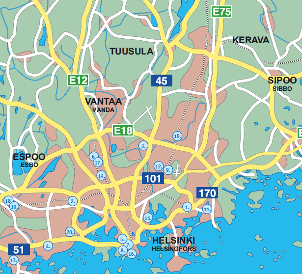 45 1. Itäkeskus, Helsinki 2. Sello, Espoo 3. Jumbo, Vantaa 4. Iso Omena, Espoo 5. Kamppi, Helsinki 6. Myyrmanni, Vantaa 7. City Forum, Helsinki 8. Ruoholahti, Helsinki 9. Malmin Nova, Helsinki 10.