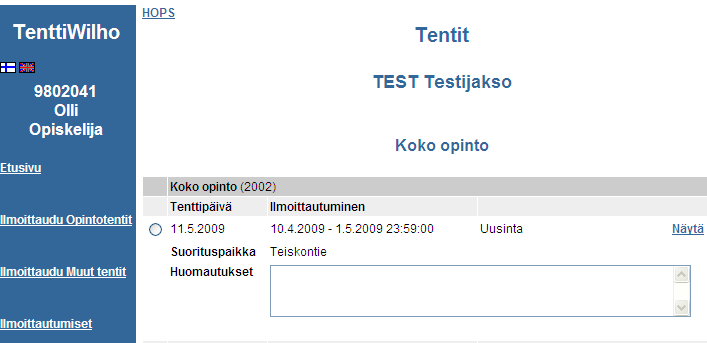 4.2 Villi kortti - ilmoittautuminen Villillä kortilla voit hakea oikeutta rästiopintojen suorittamista varten.