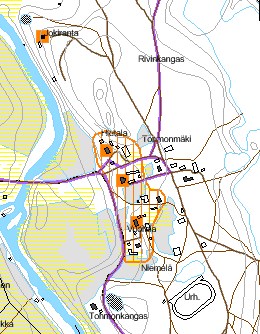 TOHMONMÄKI Kyläkuvallisesti merkittävä alue Vanhan taloryhmän yhtenäisyyden ja kyläkuvan kannalta merkittävä kohde: 4 Aurinkorinne, 5 Honkalanmäki ja 6 Vuorela ja yksittäinen kyläkuvan kannalta