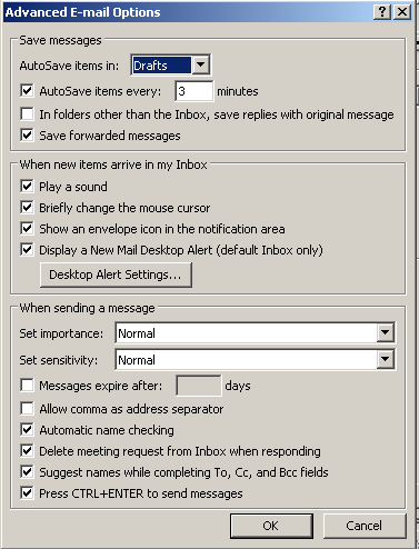 Ilmoitus saapuneesta sähköpostista Valitse Tools / Työkalut Options / Asetukset E-mail Options / Sähköpostin asetukset Advanced E-mail Options / Sähköpostin lisäasetukset When new items arrive in my