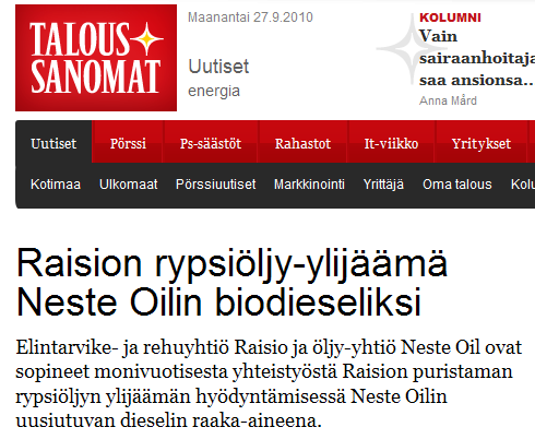 Energiaa omaan tarpeeseen ja myyntiin Uutta liiketoimintaa Tuulivoimaa pelloille Energiakasvien viljely Biokaasun mahdollisuudet Salon seudulla käynnissä kartoitus biokaasupotentiaalista (MTT:n