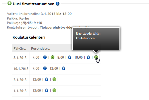 Perehdytysilmoittautumisten käsittely Perehdytysilmoittautuminen Perehdytysilmoittautumisen