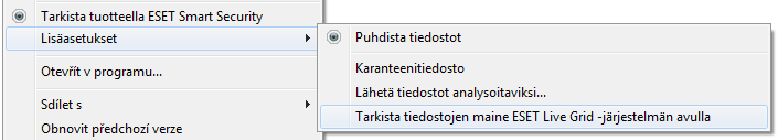 järjestelmäresursseista. 4.7.6 Pikavalikko Pikavalikko tulee näyttöön, kun napsautat kohdetta hiiren kakkospainikkeella. Valikko sisältää kaikki toiminnot, jotka kohteelle voi suorittaa.