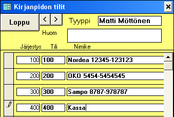 Asiakassaldot näyttää kontakteittain saldot halutulta jaksolta 14.