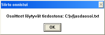 Ohjelma antaa tämän jälkeen ilmoituksen: Tämän jälkeen voidaan jatkaa osoitteiston operointia Word dokumentissa.