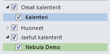 Sivu 30/37 Tämä avaa uuden ikkunan, johon on listattu kaikki organisaatiosi resurssitilit sekä kalenterit.