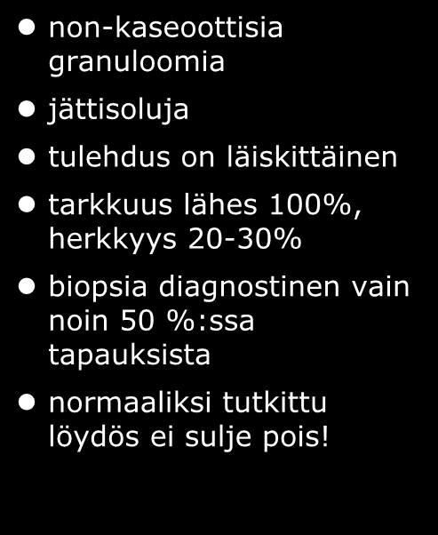 Sydänlihasbiopsia sarkoidoosissa non-kaseoottisia granuloomia