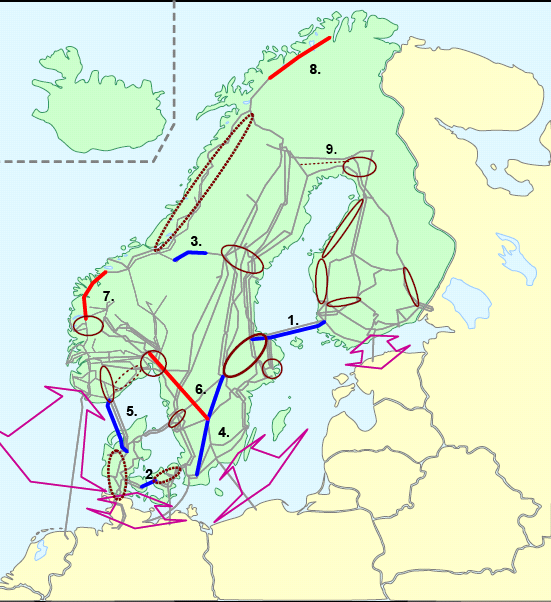 Ylikansallinen verkkosuunnittelu Pohjoismainen Nordel-yhteistyö synnytti kolme yhteistä verkkosuunnitelmaa: 2002: