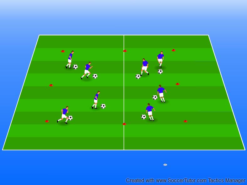 Alueen sisällä kuljettamista / pallonkäsittelyä (jalalta toiselle, kosketus pallon päälle hyppien) Playbook tehtäviä 1-5 AVAINASIAT Jalalta