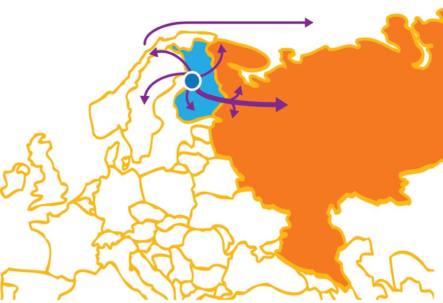 NORTHERN SEA ROUTE MURMANSK FINLAND OULU ARKHANGELSK NORWAY OSLO SWEDEN