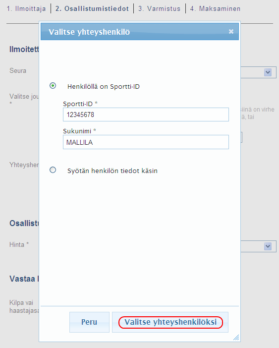 SUOMEN SALIBANDYLIITTO SÄHKÖINEN ILMOITTAUTUMISJÄRJESTELMÄ OHJEEN VERSIO 1.9. (s.