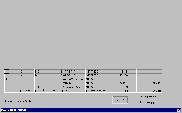 Windows Isännöinnin päivitys 14.11.2002 19/40 7.3. LUKEMIEN SYÖTTÄMINEN Mittareille voit syöttää lukemia niille päivämäärille, jolloin mittarilukema on saatavilla.