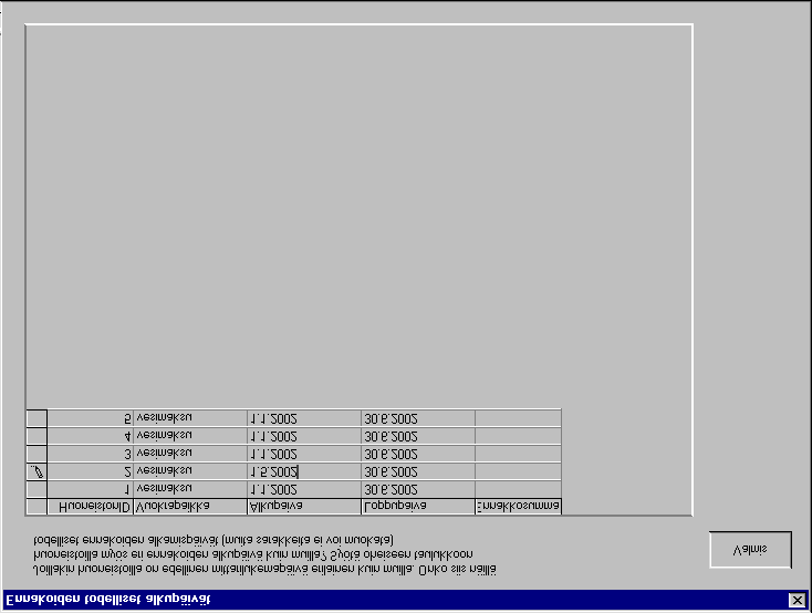 Windows Isännöinnin päivitys 14.11.2002 23/40 Lukemalaskutuksesta saat tulostettua luettelon kaikista huoneistoista.