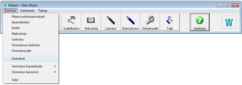 Metseri ilmoittaa uuden tietokannan luomisesta. tulee antaa nimi, joka on enintään 8 kirjainta olla välilyöntejä, pisteitä, pilkkuja tai muita Uudelle tietokannalle pitkä.