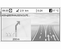 Infotainment-järjestelmä 187 Ajokaistaopastus-valinnalla voit määrittää, minkä tyyppinen kuva näyttöön tulee lähestyttäessä moottoritieliittymää.