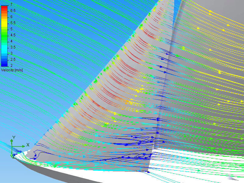 FlowSim - purjevirtausten mallinnusta Star-purjeiden mallinnusta luovissa virtaus fokan suojan puolella Simulaatio paljastaa virtauksen irtoamista fokan suojan puolella n. 1,5 kannesta ylöspäin.