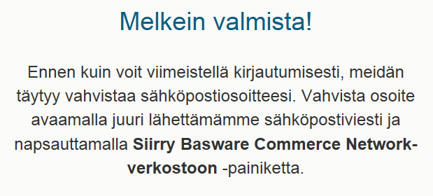 Lisää salasana ja paina Viimeistele