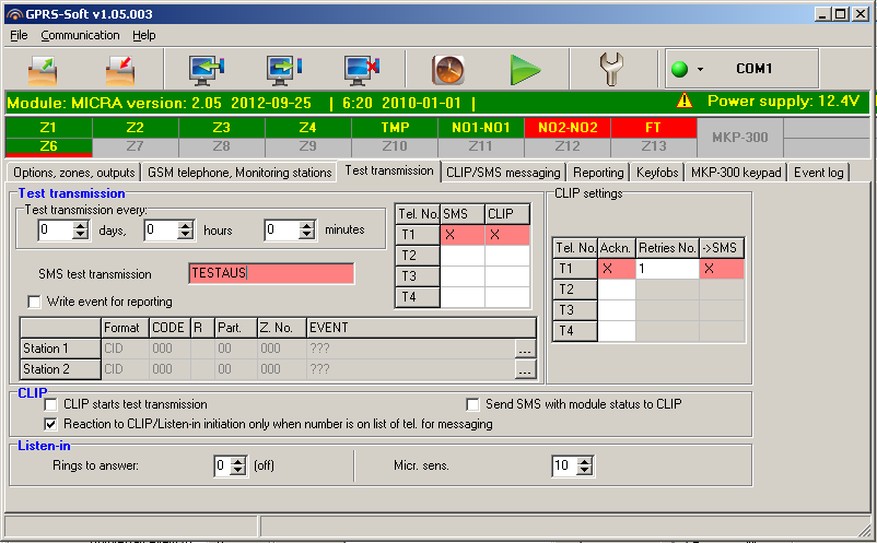2 = pysäytetään lähtö 3 = aktivoidaan lähtö "Output cut-off time"-kentässä määritellyksi ajaksi CLIP-arm: Voit määritellä, miten CLIP-soittoon suhtaudutaan.