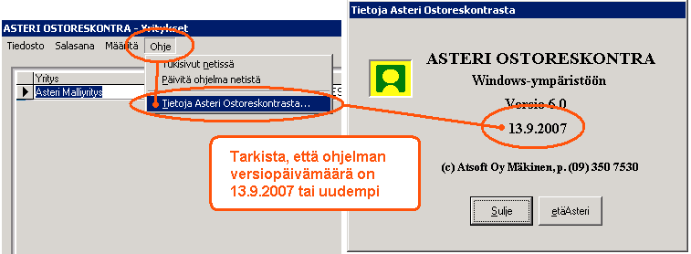 PÄIVITYKSEN ASENTAMINEN Laita cd asemaan. Jos alkutaulu ei käynnisty, suorita cd-levyltä d:\asenna.exe. Jos ohjelma on muualla kuin C:\WINOR kansiossa, muuta Unzip to Folder kohtaan ao.