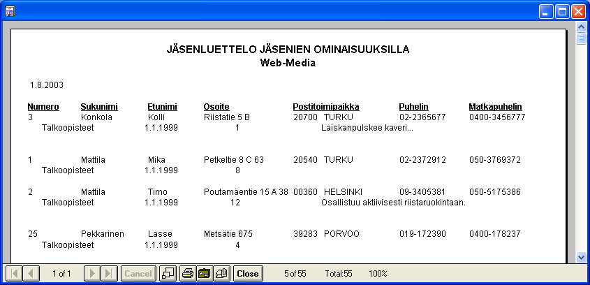 Esimerkki 4 - talkoopisteet Seurassa pidetään kirjaa talkootöihin osallistuneista sekä palkitaan eniten tai riittävästi osallistuneet.