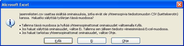 csv) Anna tiedostolle nimi ja tallenna se kansioon, josta sen löydät. (Esim.