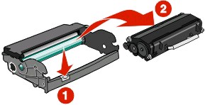 Vaihda kuvansiirtopakkaus seuraavasti: 1 Avaa etuluukku painamalla tulostimen vasemman reunan painiketta ja laskemalla etuluukku.