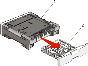 VAARA SÄHKÖISKUN VAARA: Jos asennat lisäsyöttölaitteen tulostimen asentamisen jälkeen, katkaise tulostimen virta ja irrota virtajohto pistorasiasta,