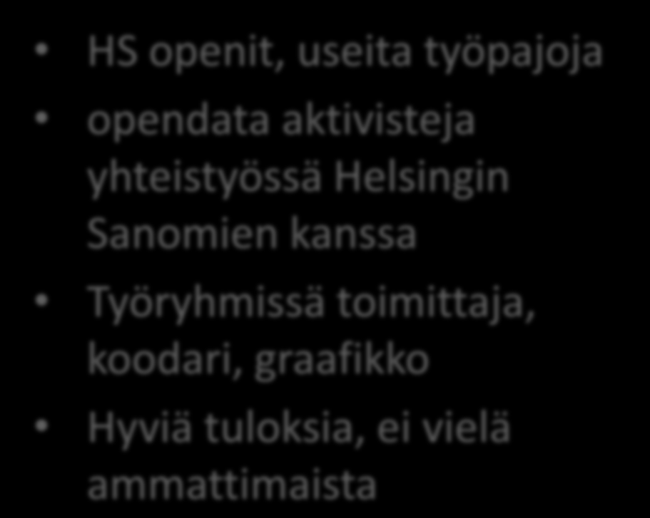 Kotimainen esimerkki HS-Open HS openit, useita