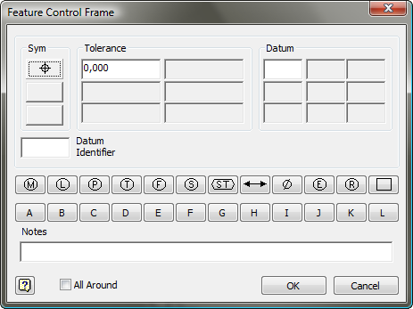 Geometriset toleranssit Geometriset toleranssit lisätään Feature Control