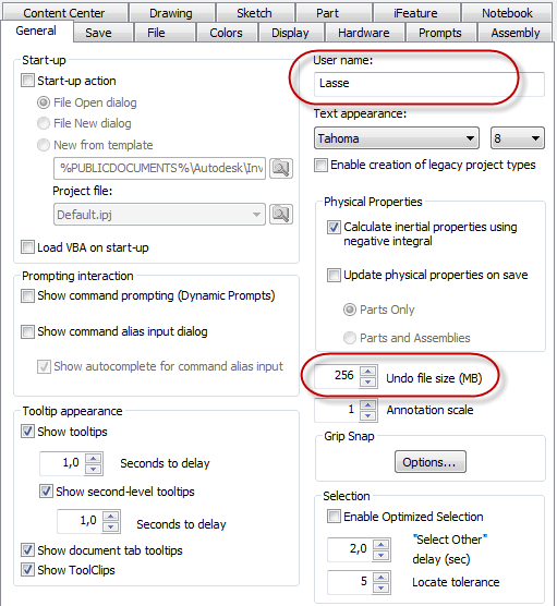 Asetukset Yleiset asetukset Voit säätää yleisiä asetuksia valitsemalla sovellusvalikosta Options-vaihtoehdon. (tai valintanauhan Tools-välilehdestä Application Options).