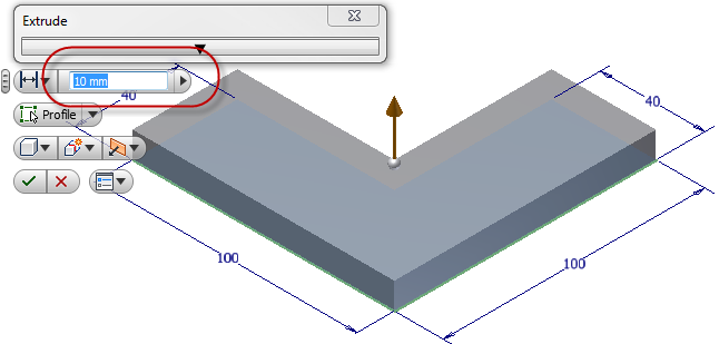 Huom Mittaluvun automaattisen kyselyn voit asettaa päälle valitsemalla Sovellusvalikko > Options > Sketch-välilehti > Edit dimension when created. 3D-osan luonti - pursotus 1.