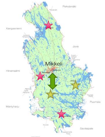 26 3. Nykyinen palveluverkko ja väestörakenne Kaavoituksen suuntaviivat Pitkän ajan ennusteissa Mikkelin väkiluvun on ennustettu laskevan hienoisesti.