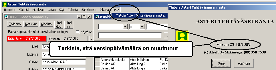 1 PÄIVITYKSEN ASENTAMINEN Suosittelemme päivityksen asentamista netistä, jotta saat aivan uusimman ohjelmaversion. Jos käytät cd:tä, laita cd asemaan ja sulje tehtäväseurantaohjelma.