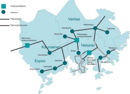 muodostettavia aluemittauksia 100 kpl Vedenjakelun ohjausjärjestelmä ohjaa vedenjakelua ja kerää