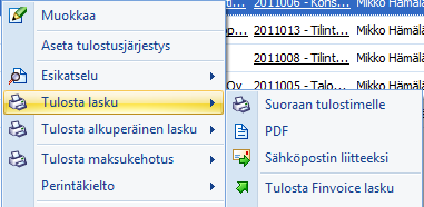 CSI Professional 2.0 Käyttöohje 94 (/129) Kohdistukset alakansiossa näkyvät kaikki laskulle kohdistetut suoritukset. Suoritus voidaan kirjata: 1.