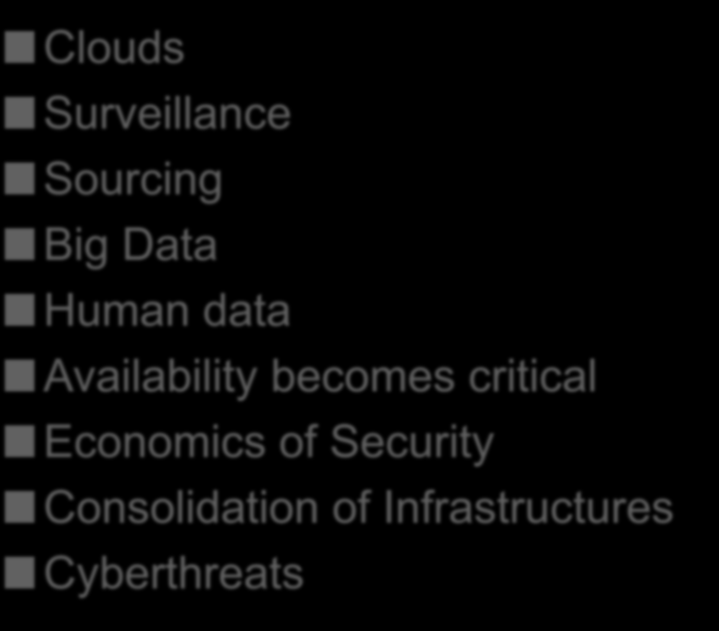 The Changing InfoSec Scene Clouds Surveillance Sourcing Big Data Human data