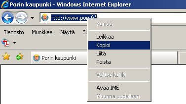 2.2. WWW-linkin lisääminen Etsi www-sivusto vaikka googlen avulla ja avaa se näkyviin Vie hiiri osoiterivillä näkyvän www-osoitteen päälle Napsauta hiiren oikeaa painiketta ja valitse pikavalikosta