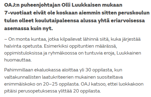 - Meillä Rantasalmella näin on